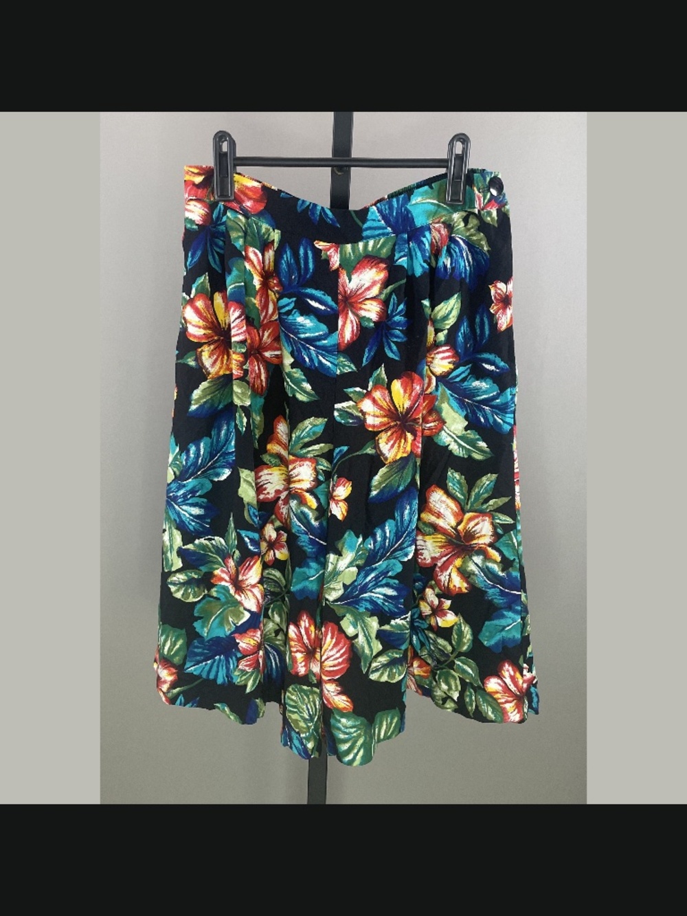Vintage BonWorth Pants Womens Medium tropical floral wide leg crop summer